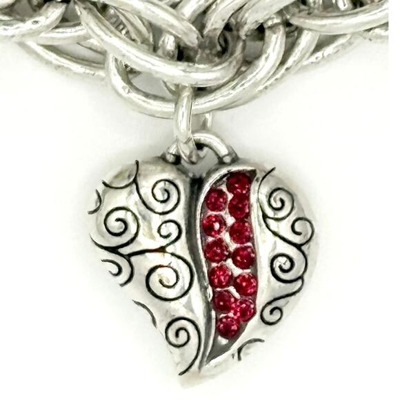 Brighton Heart of Hope Go Red Charm Bracelet - Rare Collectible Early 2000s - Picture 2 of 6